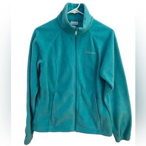 Columbia Teal athletic Fleece full-zip sweatshirt size medium